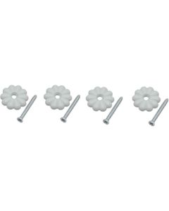 Rosette & Screw (White) 100pk
