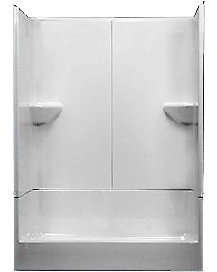 White 54" x 28" 3 Piece Shower
